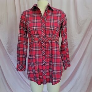Plaid Button-Up Women's Top